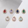 Simples embutido zircão Diamante em forma de gota estilo palácio pingente diy jóias brincos colar acessórios material