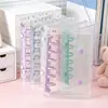 Estilo Japonês Fofo A7 Duas Botões PVC Transparente Colorido Inserção de Bolsa para Fichário Capa de Caderno Planejador Seis Furos