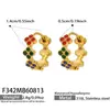 Brincos de Argola Tendência Ins de Luxo Leve de Nicho Aço Inoxidável Banhado a Ouro Retenção de Cor Inlaid Zircônia Brincos de Trevo de Quatro Folhas Joias Femininas