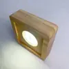 Base de Luz LED de Cristal Cuadrada para Venta al por Mayor, con Diseño Grabado, Modelo de Carga de Madera Maciza, Pieza Decorativa, Luz Ambiental