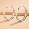 Brincos Grandes Circulares Dourados, Moda Europeia e Americana Geométricos Vazados Exagerados Brilhantes, Exclusivamente para Vendas Transfronteiriças