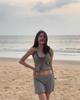 Traje de baño Coreano Ins Lindo Conservador con Abertura para Mujer Estilo Resort de Playa Bikini Pequeño con Falda Dos Piezas