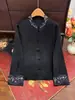 Jaqueta Bordada Jacquard Estilo Chinês 2025 com Gola Alta, Cardigã Versátil de Cor Sólida, Blusa Moderna para Mulheres, Coleção Primavera 2026