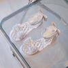 Sandalias de verano 2023 de estilo coreano con lazo para niñas, informales, de suela suave y con velcro, de una sola palabra