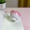 Cortina de Cuentas Pintada a Mano Flor Forma Taza Maestra, Taza Pétalo de Pie Alto, Juego de Té Kung Fu, Taza de Té Cerámica Hecha a Mano, Taza de Degustación de Té para el Hogar