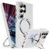 Funda de teléfono con soporte, acabado mate, carga magnética, dos en uno, carcasa rígida de PC engrosada, adecuada para teléfonos Samsung