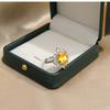 Joias Transfronteiriças Moda Vintage Nupcial Imitação Cor Tesouro Anel de Cristal Micro-cravado com Zircônio Nicho Luz Luxo Anel de Dedo High-end