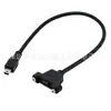 Mini USB macho com chave de fenda e furo para parafuso pode ser fixado linha de extensão mini USB 5 pinos boca com painel de orelha linha