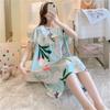 Camisón de manga corta de algodón y seda para mujer, pijama fino de primavera y verano, vestido de casa, camisón de seda de algodón de hielo dulce de alta calidad