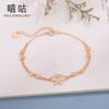 Hee goo H0083 S925 pulsera de plata con doble lazo, temperamento femenino, suave y dulce, pulsera de diamantes nueva