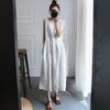 Vestido nuevo de verano CSM para mujer, estilo coreano, largo medio, suelto, de algodón y lino, talla grande, sin mangas, con falda de muñeca