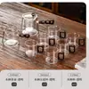 Juego de Té de Cristal, Lujo Ligero para Uso Doméstico, Tetera de Gama Alta para Sala de Estar, Juego Completo para Uso en Oficina, Mesa y Bandeja de Té Kung Fu