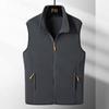 Colete de fleece polar fino com gola alta casaco masculino outono inverno cardigã casual colete sem mangas colete colete casaco