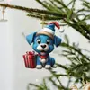 Caixa de Presente Transfronteiriça Decoração de Natal para Cachorro Pingente Decoração de Árvore de Natal Acrílica Pingente de Filhote Decoração de Interior de Carro