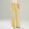 Pantalones Acampanados para Mujer, de Cintura Alta, Adelgazantes, Adecuados para Verano, Delgados, Primavera/Verano 2026, Pantalones Amarillos para Mujer, de Cintura Alta, Elásticos, Pantalones Ligeramente Acampanados