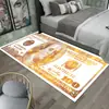Alfombra de Dormitorio con Diseño de Billetes de Dólar Transfronteriza, Alfombra Creativa Larga Antideslizante para Mesita de Noche, Alfombra de Sala de Estar para Mesa de Café Fácil de Cuidar Venta al por Mayor