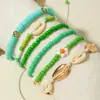 Pulsera de Cordón Tejido Estilo Nuevo Verano Vacaciones Europeas y Americanas Playa Estrella de Mar Concha Perla Joyería Ajustable