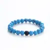 Nuevo pulsera de turquesa de cuentas negras esmeriladas más vendida moda hecha a mano pulsera de artesanía con cuentas joyería al por mayor