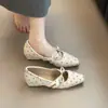 Estilo Coreano Lujo Pequeño Hebilla de Metal Plataforma Cuña Mary Janes para Mujer 2026 Otoño Nuevas Llegadas Slip-on Lazo