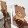 Estante de almacenamiento de cepillos de dientes para niños, inodoro de pared con dibujos animados, bonito soporte para cepillos de dientes sin perforaciones, taza de almacenamiento con drenaje de oso