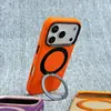 Funda de Teléfono Lisa con Textura Adecuada para Apple 18Promax Funda Protectora 16 con Soporte Magnético Giratorio Todo Incluido para Iphone17