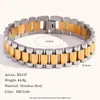 Pulsera de reloj estilo hip hop de gran venta, joyería de nicho, diseño de moda, acero inoxidable chapado en 18 quilates, accesorio punk de moda.