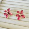 Aretes de Flores Antiguas con Esmalte de Gota 2024 Diseño Niche Exagerado Aretes de Pétalos Lujosos Ligeros Aretes Avanzados