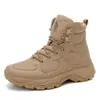 Botas de entrenamiento con malla transpirable, botas de senderismo de corte medio para exteriores con absorción de impactos, botas tácticas con cremallera, zapatos de seguridad para hombre, transpirables y con absorción de impactos