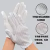 Dispensador de Luvas Antiestáticas Antiderrapantes Pontilhadas de Plástico Sem Poeira Luvas de Fábrica Digital com Pontos Vermelhos Borda Vermelha Luvas com Quatro Dedos Costurados Listradas