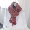 Bufanda de Algodón y Lino Estilo Japonés para Mujer, Chal Fino con Borlas Artísticas Vintage para Primavera y Otoño 2025, Bufanda Larga de Lino a Rayas