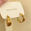 Brincos Dupla Camada Escovados Exquisitos de Luxo Leve Retrô Estilo Francês para Mulheres, Modernos e Simples, Versáteis para Uso Diário e Deslocamento, Acessórios de Orelha de Nicho