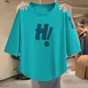 Moda y versátil 2026 nuevo top de verano para mujer de cuello redondo simple holgado moderno estilo coreano que disimula la barriga y estiliza