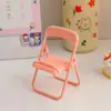 Cadeira dobrável criativa, suporte para celular, cor de macaron, enfeites fofos decorativos, suporte portátil preguiçoso