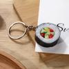 Llavero de Comida Japonesa de Sushi Simulado en PVC Llavero de PVC Juguete de Comida Accesorio para Fotografía Colgante de Bola de Arroz Personalizable
