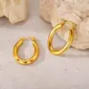 Amazon Pendientes de Acero de Titanio Transfronterizos para Mujer en Stock Venta al por Mayor Oro Nicho Otoño e Invierno Pendientes de Botón que No se Desvanecen Joyería Geométrica