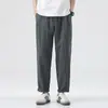 Pantalones Casuales de Lyocell Anyang 2026 Verano Nuevos para Hombre Color Gris Claro Largos con Corte Recto Fluido
