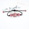 Pulseira de Flores Secas Pequena Pulseira de Flores Frescas de Renda Pulseira de Flor de Narciso Eterna Pulseira de Pedra do Tempo Tecida à Mão