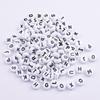 10*6mm acrílico letras em inglês contas planas contas soltas diy feito à mão caseiro brincos pulseira chaveiro saco de material