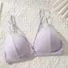 Sujetador de Espalda Bonita de Triángulo con Escote en V Profundo de Modal, Camisola Wrap-Around Push-Up, Camisola Integrada de Espalda Bonita de Verano