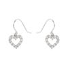 Pendientes de gancho para la oreja con forma de corazón y diamantes de imitación para niña, con temperamento dulce, con forma de corazón hueco, regalo de moda para estudiantes.