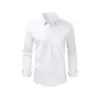 Camisa Masculina Transfronteiriça de Cor Sólida com Elasticidade em Quatro Direções, Antirrugas, Tamanho Grande, Estilo Europeu e Americano, Amazon