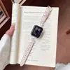 Trébol de Cuatro Hojas Metal y Correa de Cuero Adecuado para Apple Watch iWatch 12ª Generación 11/10