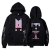 Bts Amazon Transfronterizo Nueva Tendencia Europea y Americana Grupo Juvenil Sudadera con Capucha de Forro Polar Estampada para Hombres y Mujeres Deportes