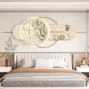 Pintura Decorativa Moderna Simples de Cabeceira Pintura de Luz Pintura de Luz Luxo Leve Fundo Creme Pintura de Parede Murais de Quarto
