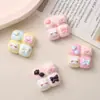 Dibujos animados DIY accesorios de resina accesorios cerdo a cuadros cerdo pegamento de crema pasador hecho a mano funda de teléfono móvil hebilla de zapato accesorios lote