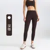 Pantalones de Yoga Sin Costuras con Bolsillo Lateral Transfronterizos Europeos y Americanos de Cintura Alta Levanta Glúteos Adelgazantes para Correr Fitness Ropa Exterior para Mujer Pantalones Deportivos Elásticos