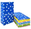 Bolsas de Papel Kraft Coloridas Personalizadas para Regalo con Asas, Bolsas de Embalaje de Boca Plana para Dulces, Bolsas de Papel Kraft de Fondo Cuadrado Personalizadas