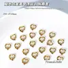 Joias para Nail Art em Liga de Zinco Vazadas Diamante Estéreo Pérola Coração Formato de Coração de Pêssego Acessórios Decoração de Unhas Dourada e Prateada de Alta Qualidade