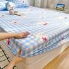 Conjunto de Cama de Algodão Encerado Sanrio Transfronteiriço Conjunto de Três Peças Capa Protetora de Colchão Simmons de Desenho Animado Colcha Antipó de Algodão Lavado