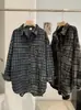 KEKEZOON Camisa de Mezclilla Larga de Manga Larga Holgada de Longitud Media con Cuello Solapa Moda Vintage Top 9023